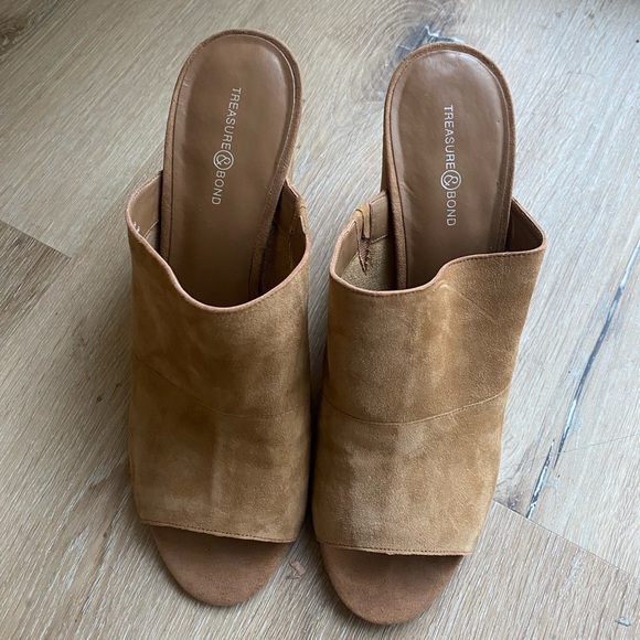 Suede Treasure & Bond Tan Mules - Picture 1 of 4